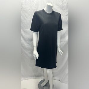 Leallo Size M Black Zip Back Short Sleeve Sweat Dress